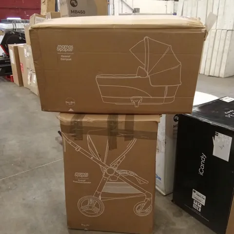 BOXED MAMAS & PAPAS OCARRO2 STROLLER AND CARRYCOT (2 BOXES)