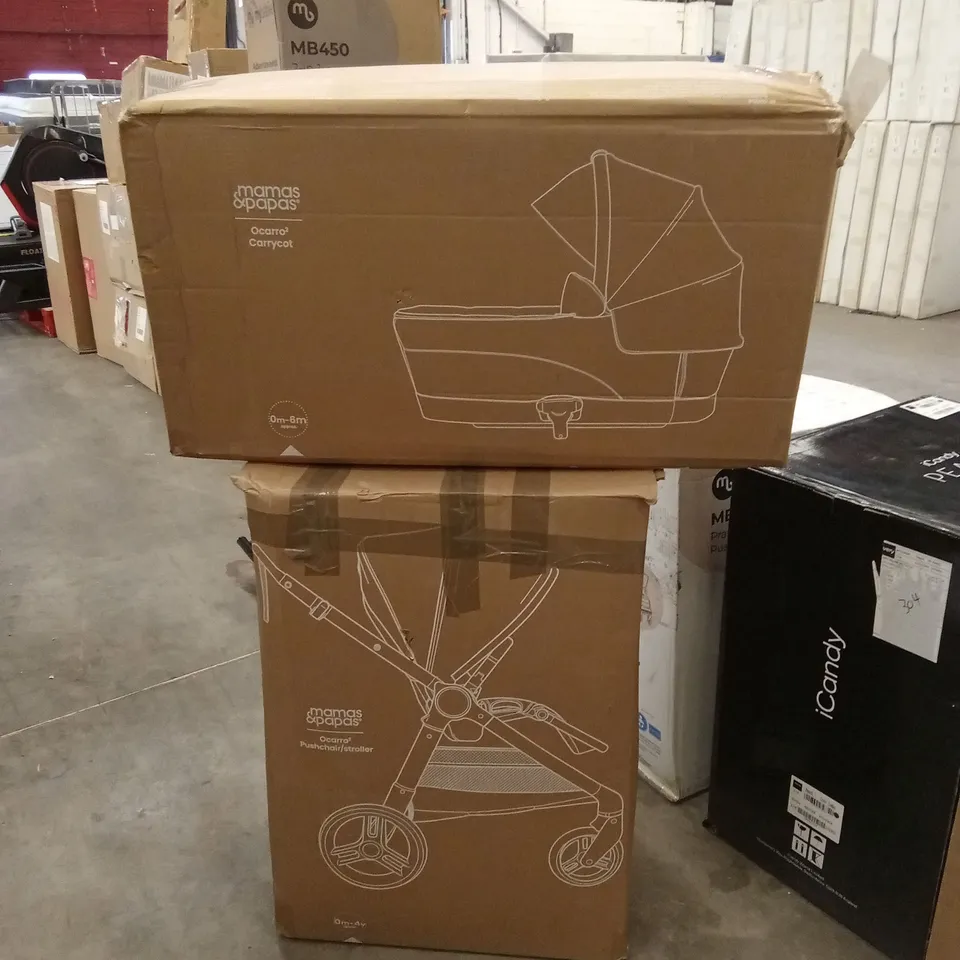 BOXED MAMAS & PAPAS OCARRO2 STROLLER AND CARRYCOT (2 BOXES)