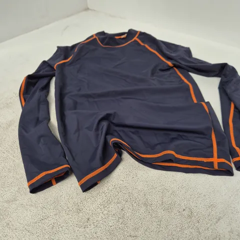 MOUNTAIN WAREHOUSE BEACH TOP – NAVY WITH ORANGE PIPING, UK XS