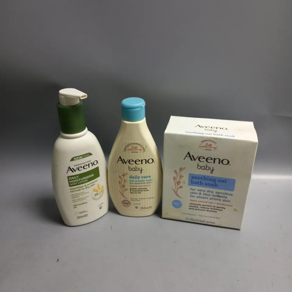 LOT OF 3 AVEENO SKIN CARE 2 X AVEENO BABY 1 X DAILY MOISTURISING CREAM