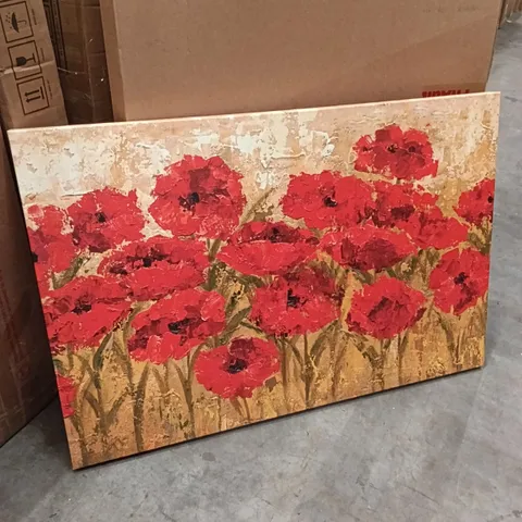 BOXED PAINTED RED POPPY FIELD BY WINSTON PORTER - CANVAS PRINT ART