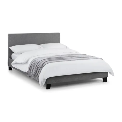 BOXED JULIAN BOWEN RIALTO DOUBLE BED - LIGHT GREY (2 BOXES)