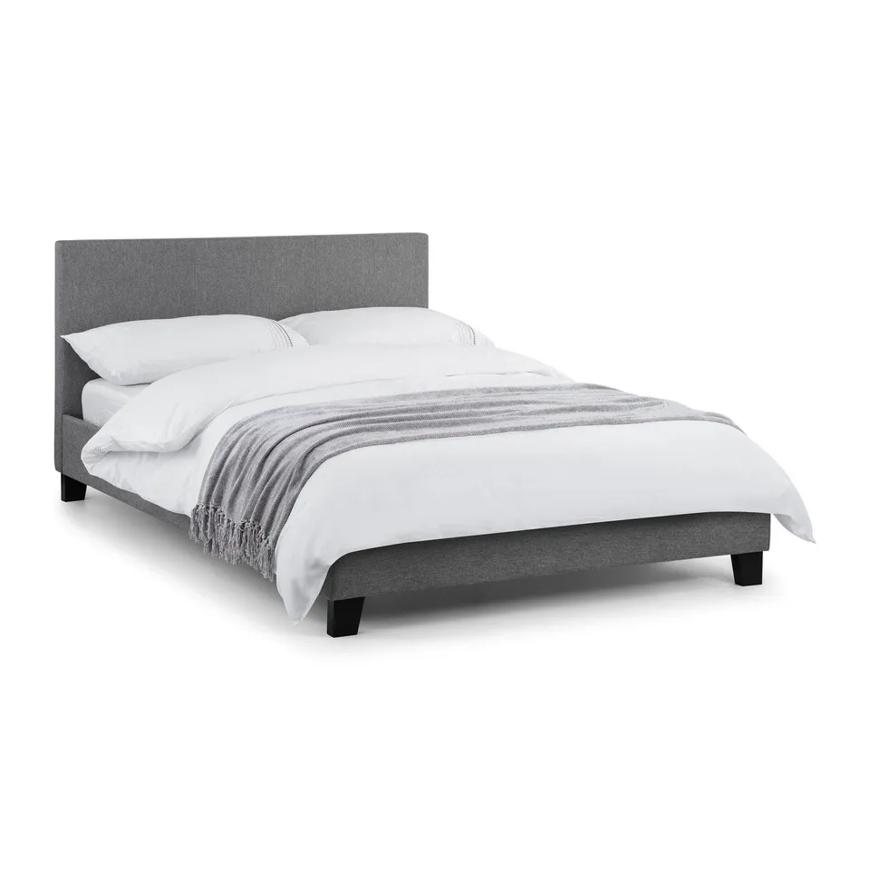 BOXED JULIAN BOWEN RIALTO DOUBLE BED - LIGHT GREY (2 BOXES)
