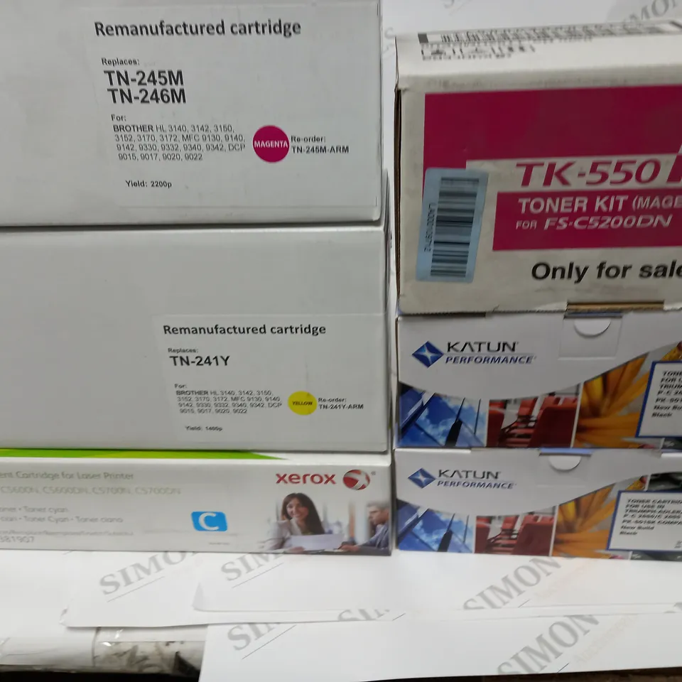 LOT OF 13 ASSORTED PRINTER CARTRIDGES TO INCLUDE KYOCERA, KATUN AND XEROX