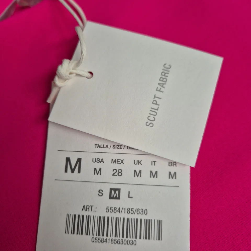 ZARA PINK SCULPT FABRIC ONE-PIECE – UK SIZE M