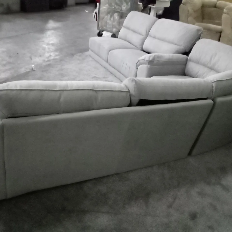 QUALITY DESIGNER CORNER SOFA - GREY FABRIC (2 RHF, NO LHF)