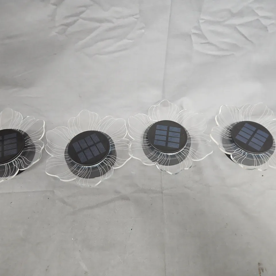 GARDEN REFLECTIONS SET OF 4 SOLAR ACRYLIC FLOWER LIGHTS