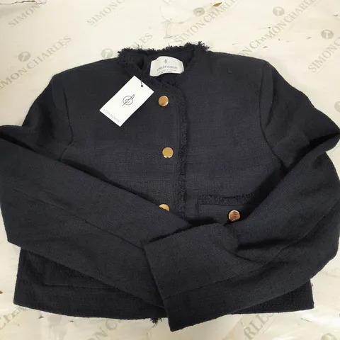 STRADIVARIUS NAVY JACKET WITH BUTTON - SMALL
