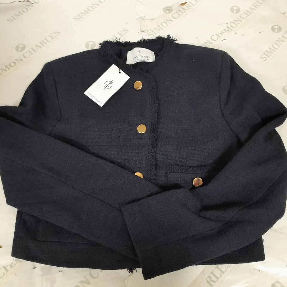 STRADIVARIUS NAVY JACKET WITH BUTTON - SMALL
