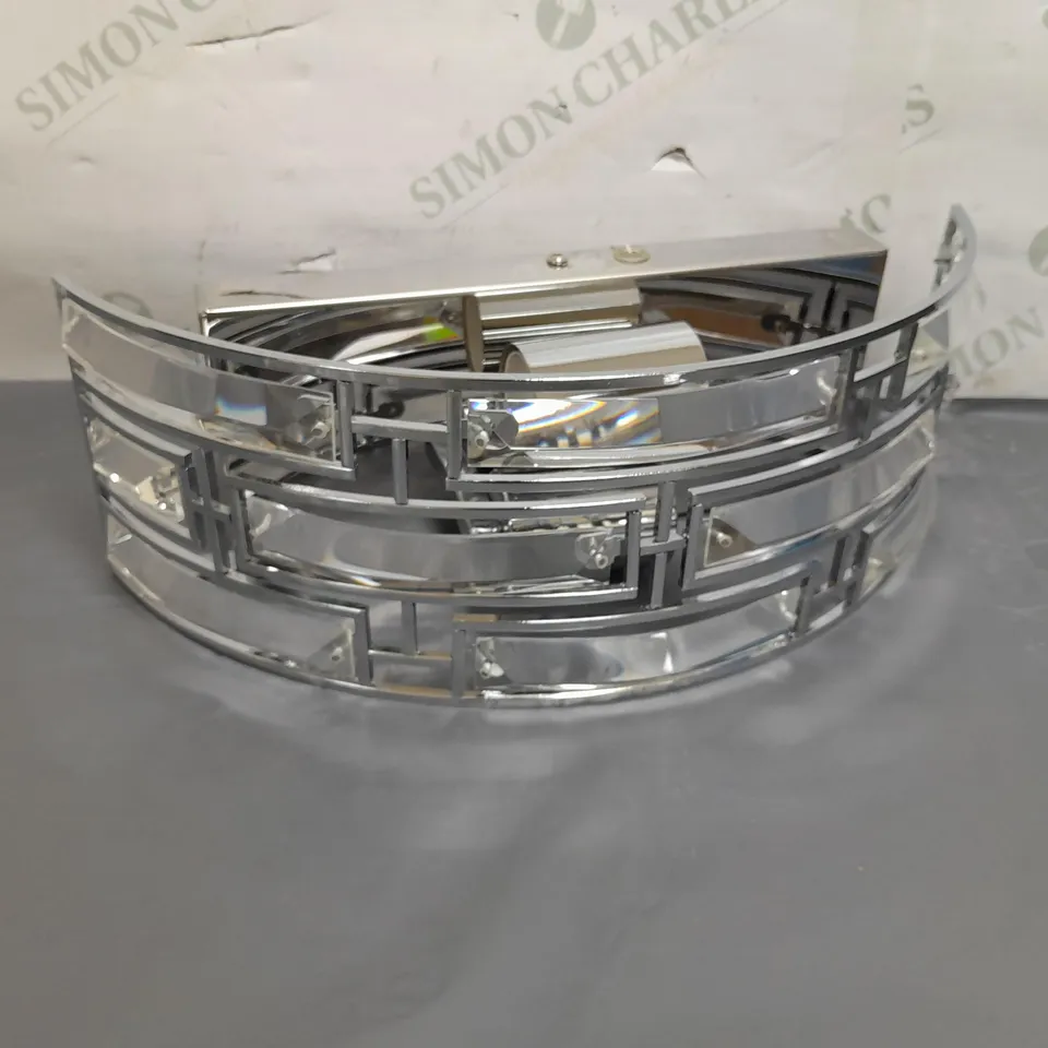 BOXED DAR LIGHTING SEVILLE 2-LIGHT WALL LIGHT CRYSTAL POLISHED CHROME