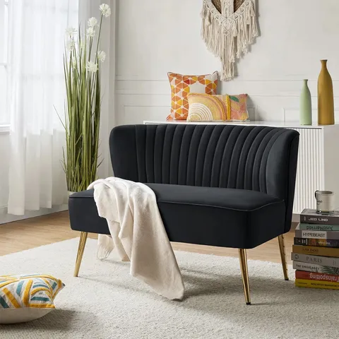 BOXED LISETTE 119CM CURVED BACK 2 SEATER LOVESEAT