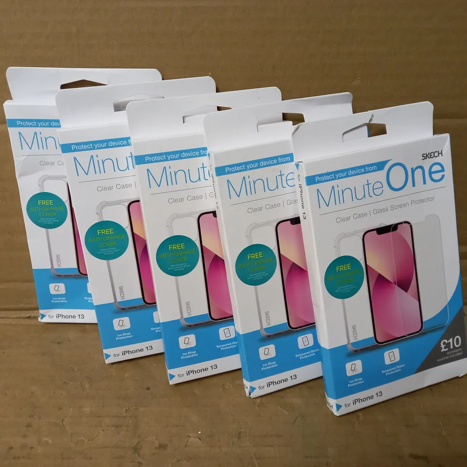LOT OF 5 MINUTE ONE CLEAR CASES FOR IPHONE 13