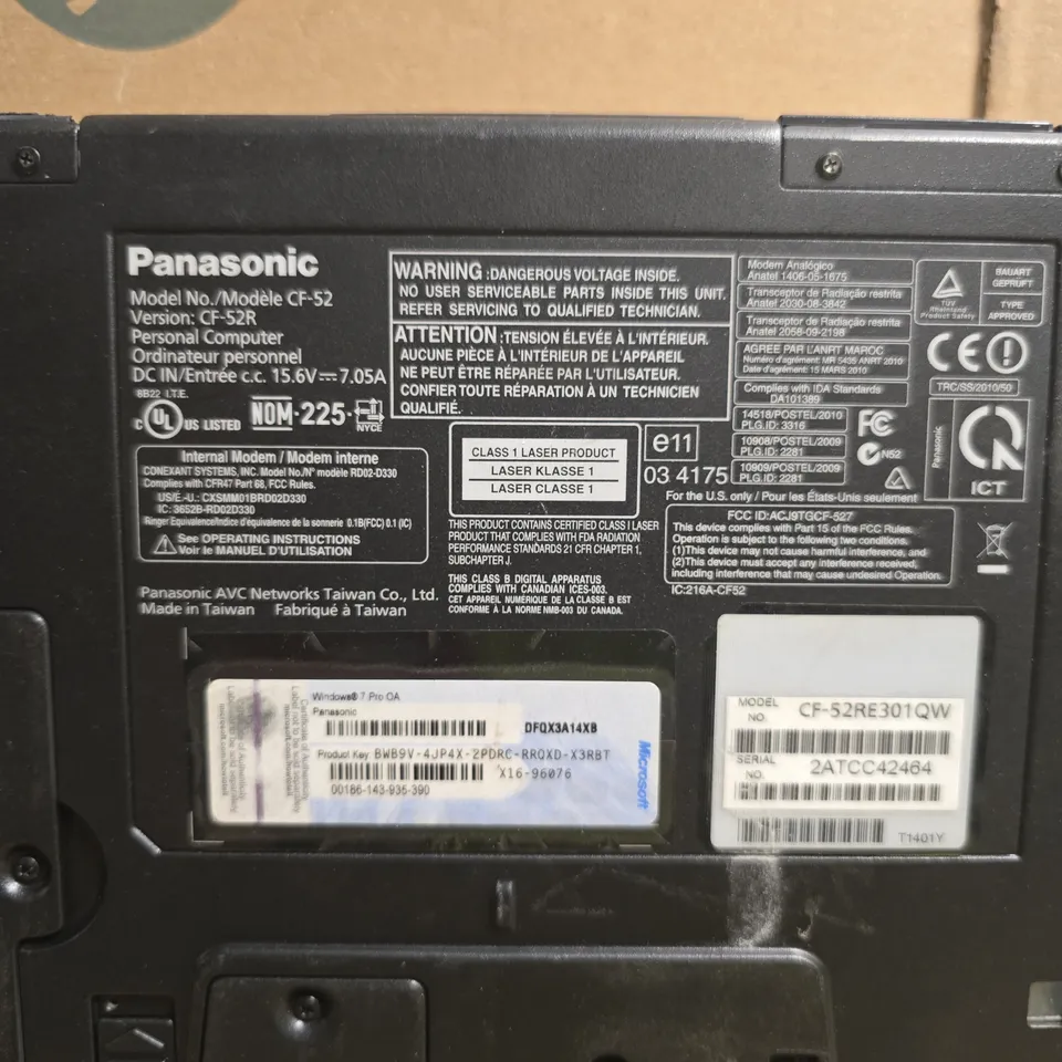 PANASONIC TOUGHBOOK CF-52 LAPTOP