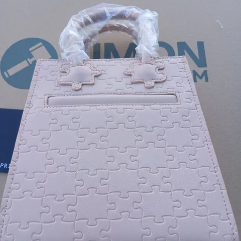 THREE DANIEL DIYEPRIYE PUZZLE-PATTERN HANDBAG IN PALE PINK 