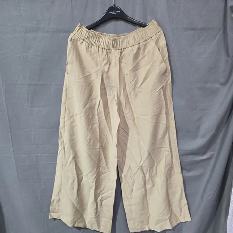 ZARA BEIGE WIDE-LEG TROUSERS, WOMEN'S, SIZE M