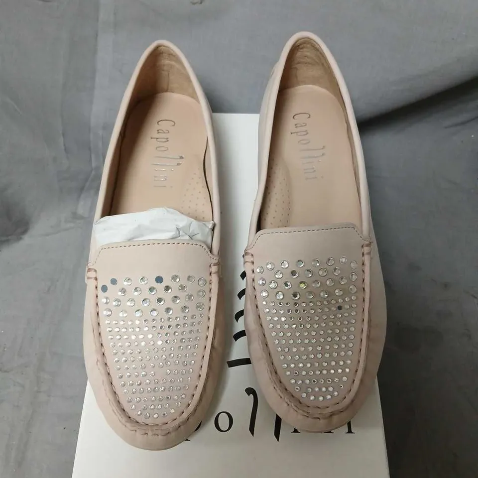 CAPOLIN ALLEGRA STONE NUBUCK SLIP-ON SHOES – UK 7.5 (EU 40.5) – WOMEN'S