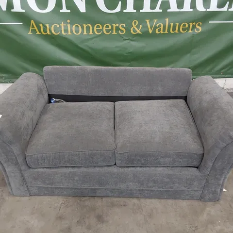 DESIGNER TWO SEATER SOFA GREY FABRIC