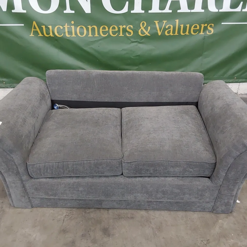 DESIGNER TWO SEATER SOFA GREY FABRIC 