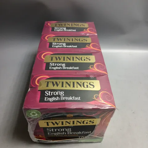 LOT OF 4 BOXES OF TWININGS STRONG ENGLISH BREAKFAST TEABAGS 80 BAGS PER BOX