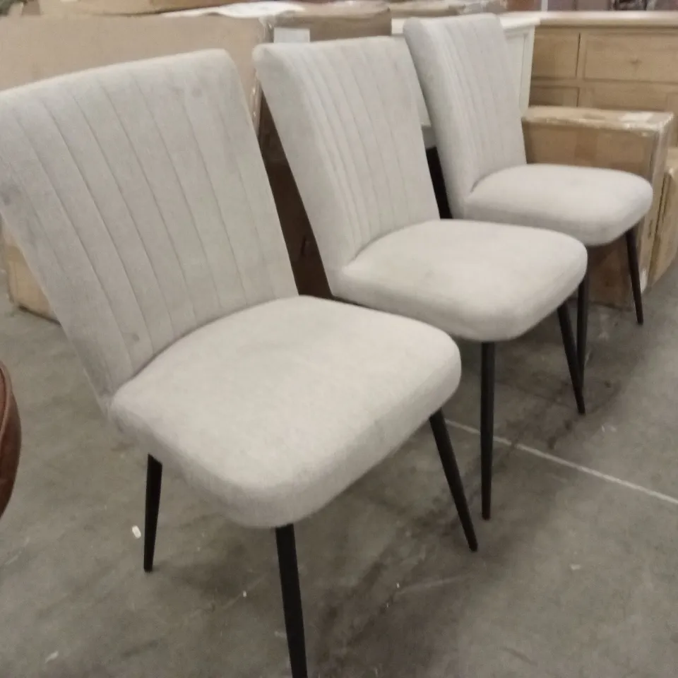 SET OF 3 TAYLOR FABRIC UPHOLSTERED DINING CHAIRS 