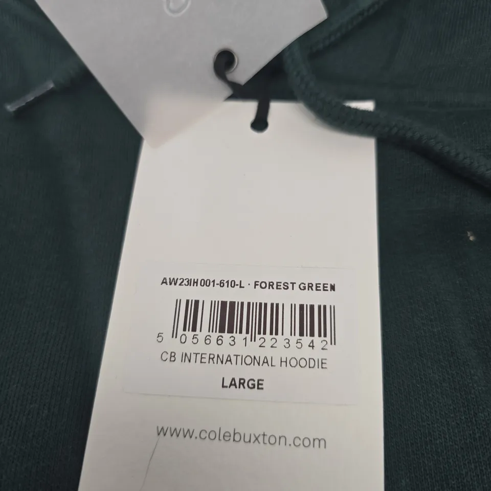 COLE BUXTON INTERNATIONAL FOREST GREEN HOODIE – LARGE