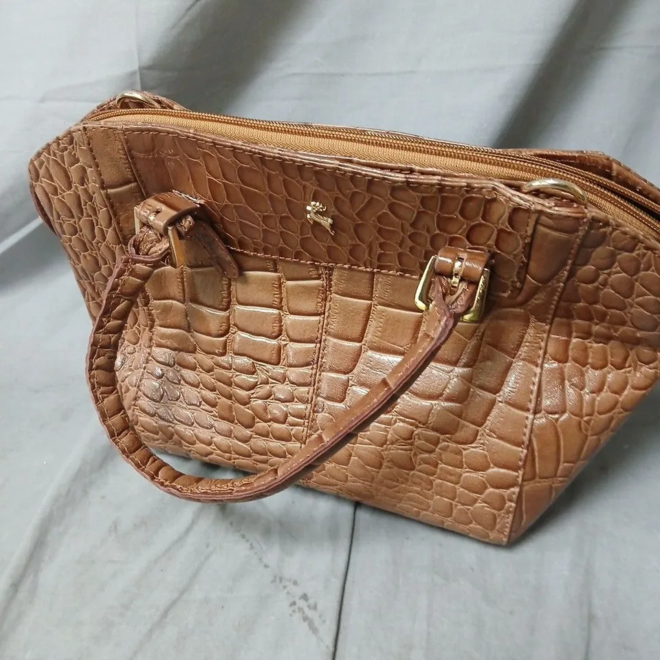 ASHWOOD ZARA MEDIUM CROC LEATHER GRAB BAG