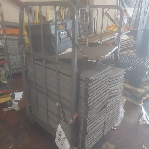 CAGE TO CONTAIN AN ASSORTMENT OF COMMERCIAL WAREHOUSE RACKING PARTS AND PIECES - CAGE NOT INCLUDED