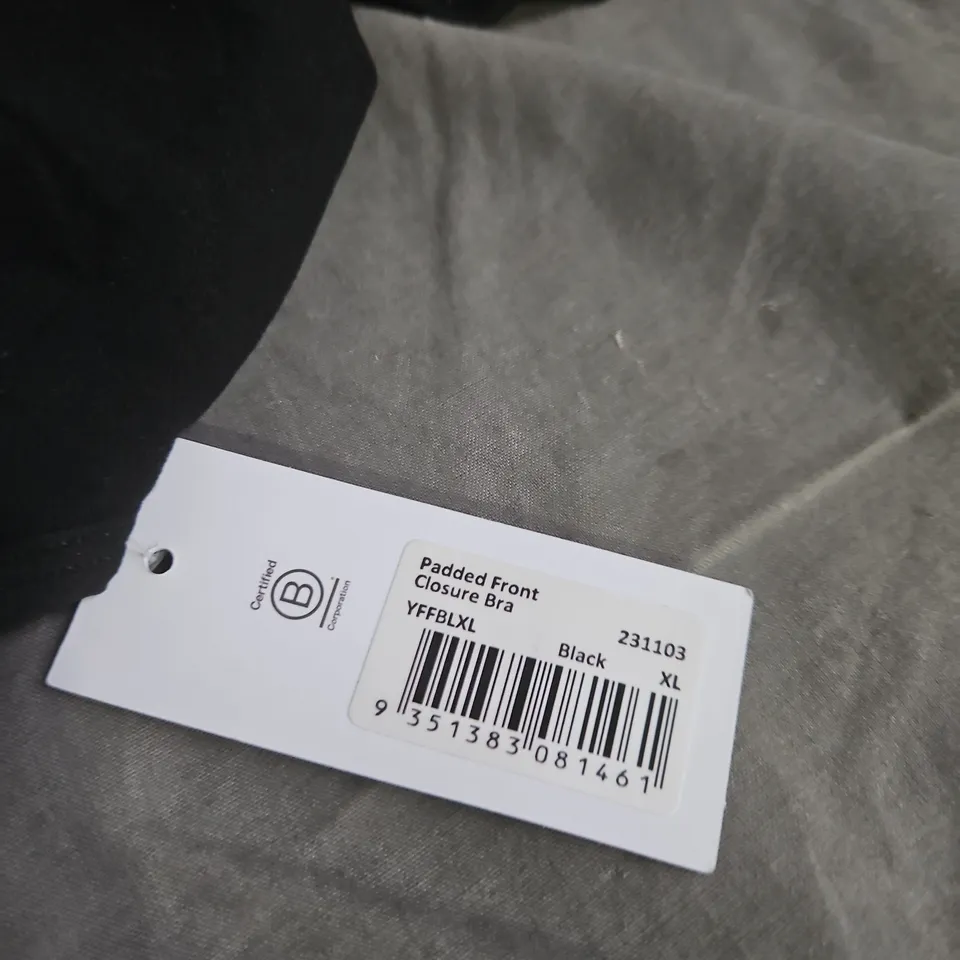 BOODY PADDED FRONT CLOSURE BRA – BLACK, XL