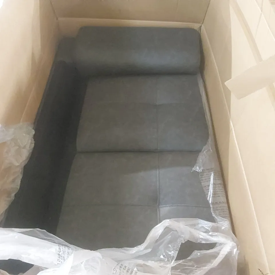 BOXED FAUX LEATHER UPHOLSTERED SOFA PART