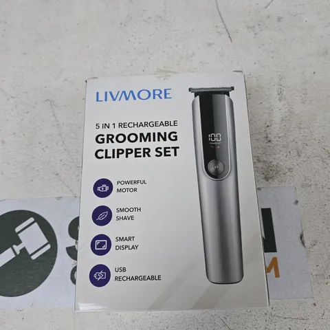 LIVMORE 5-IN-1 RECHARGEABLE GROOMING CLIPPER SET