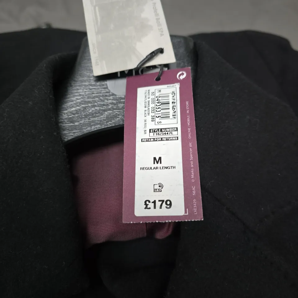 M & S BALLI BLACK WOOL COAT – SIZE M (REGULAR LENGTH) – MADE IN ITALY