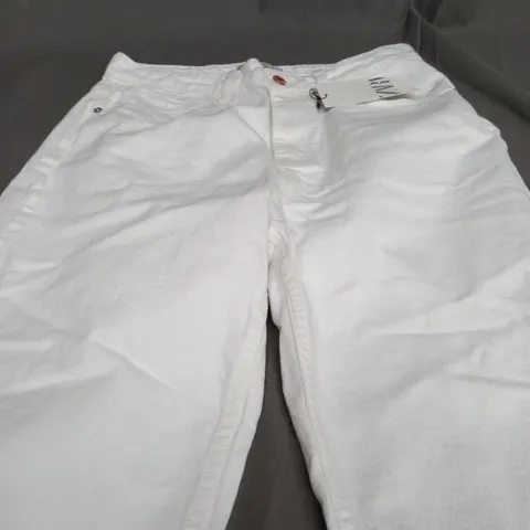 ZARA WHITE DENIM PANTS - UK 12