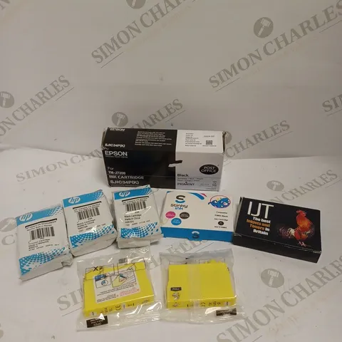 BOX OF APPROXIMATELY 15 ASSORTED PRINTER INK CARTRIDGES TO INCLUDE HP, EPSON, CANON ETC