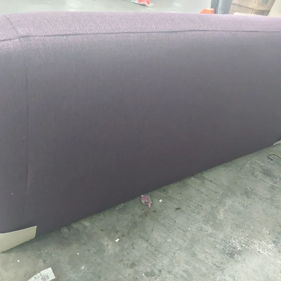 DESIGNER THREE SEATER BUTTONED BACK SOFA PURPLE FABRIC 