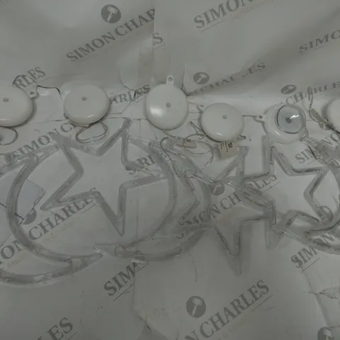 HOME REFLECTIONS SET OF 6 X BATTERY OPERATED LIT MOONS AND STARS