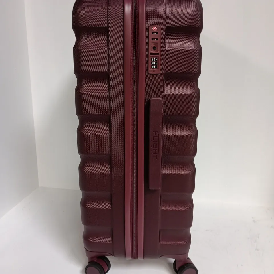 BOXED FLIGHT NIGHT HARD SHELLED LUGGAGE CASE IN PURPLE