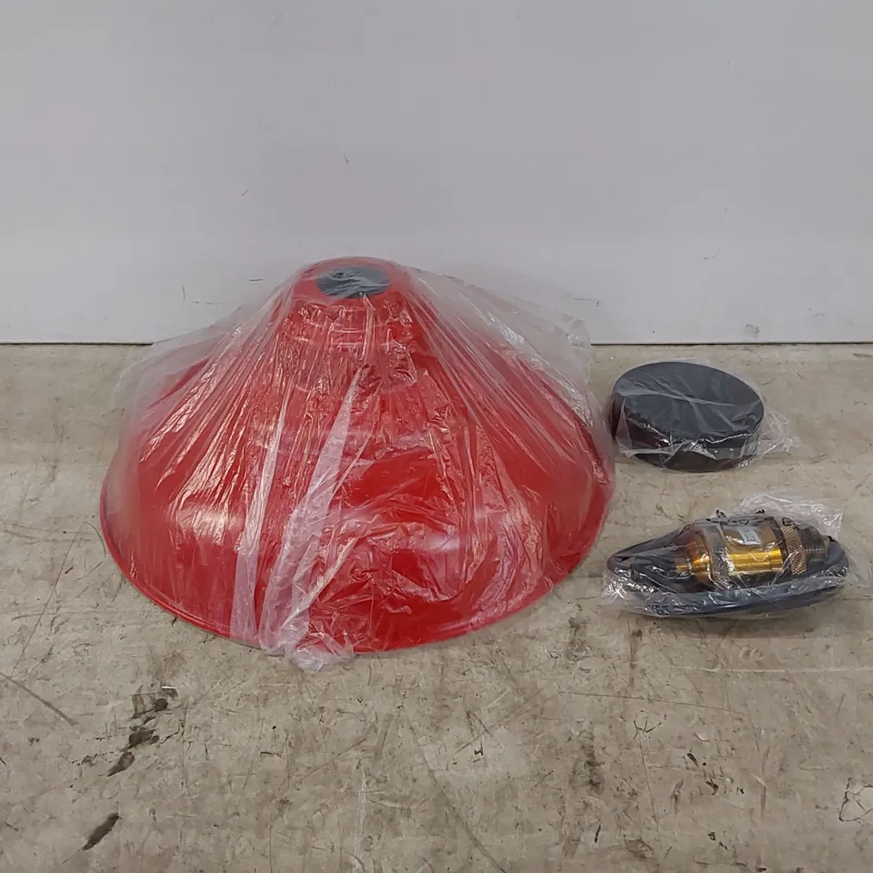 WRAPPED GRUBB 1-LIGHT RED DOME PENDANT LIGHT (1 ITEM)