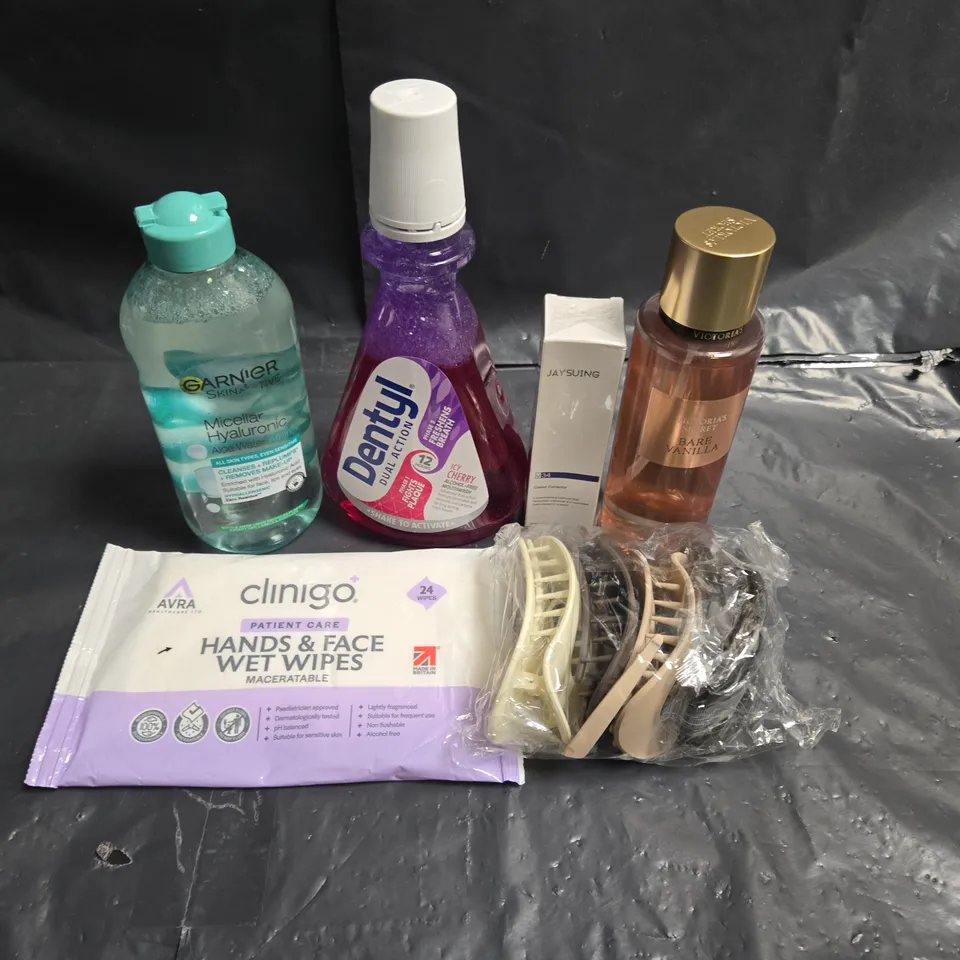 APPROXIMATEY 20 ASSORTED HEALTH AND BEAUTY PRODUCTS TO INCLUDE - DENTYL MOUTHWASH - GARNIER MICELLAR WATER AND HAIR CLIPS