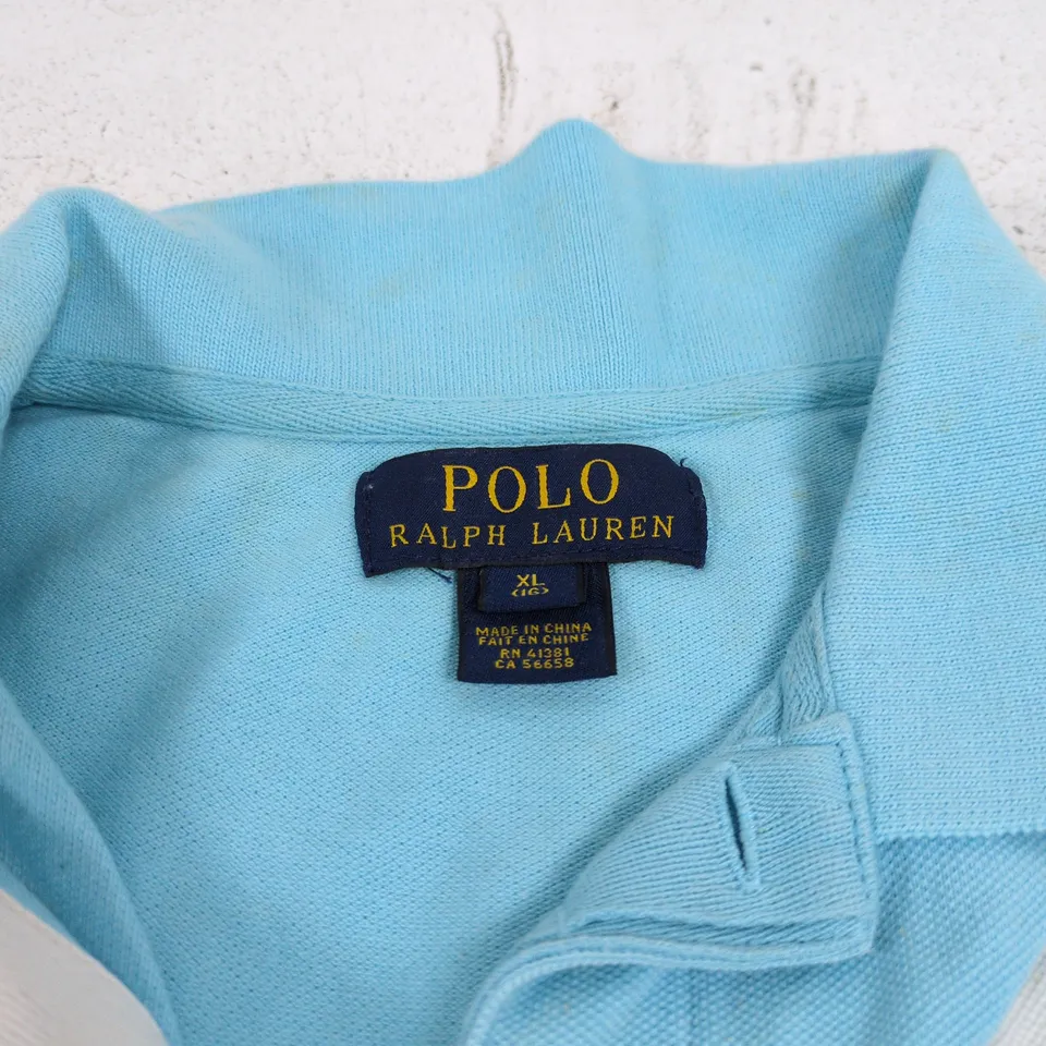 POLO RALPH LAUREN POLO SHIRT – LIGHT BLUE WITH WHITE CHEVRON, XL CHILDRENS