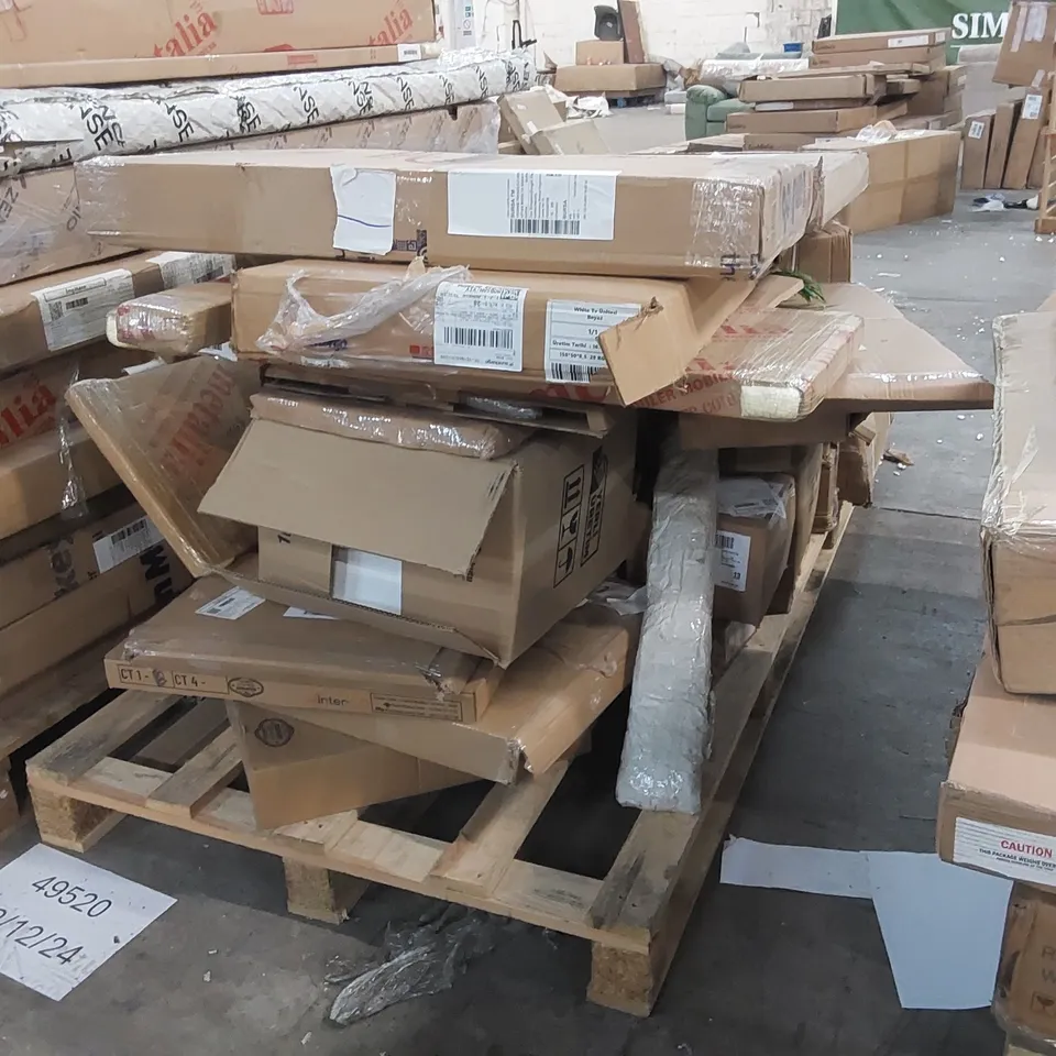 PALLET TO CONTAIN AN ASSORTMENT OF DESIGNER FURNITURE PARTS 