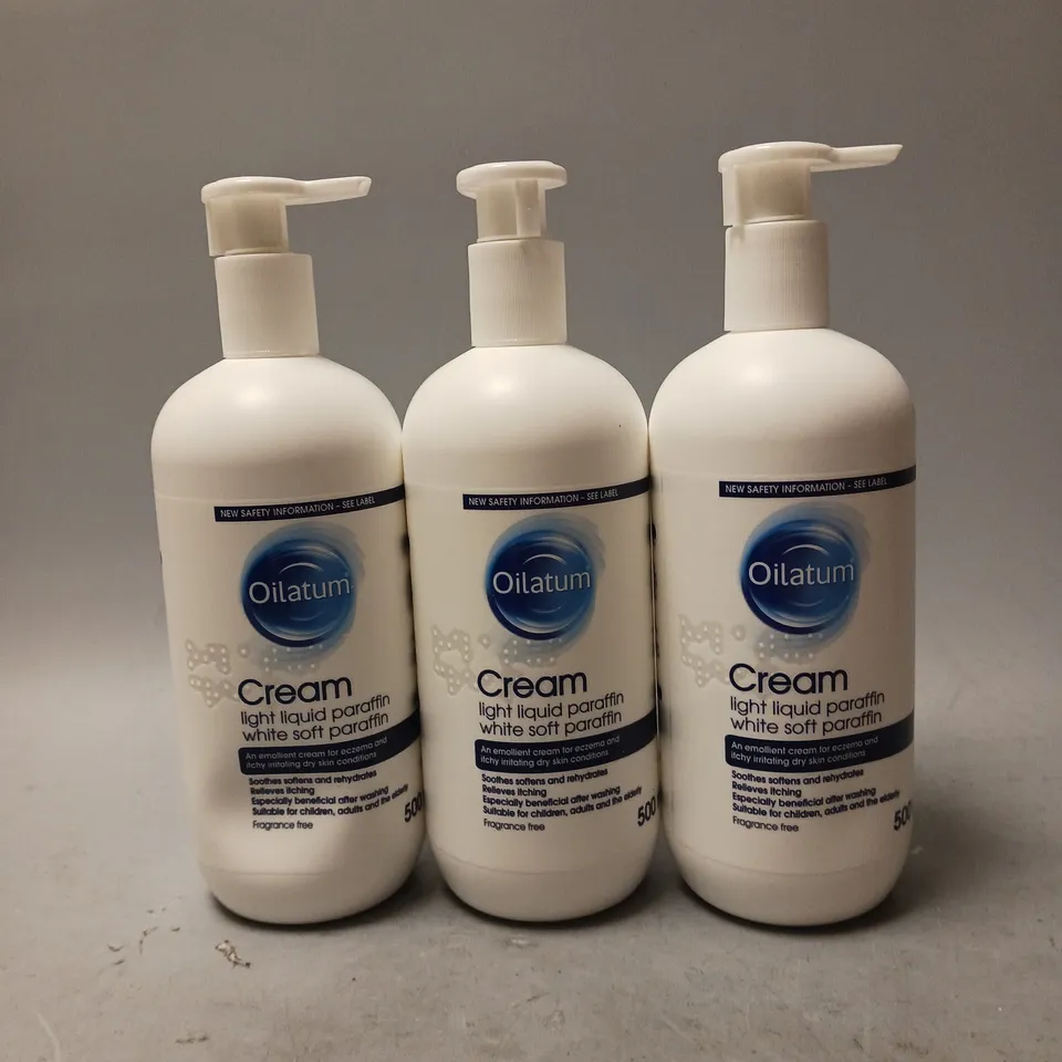 OILATUM LOT OF 3 LIQUID PARAFIN 500ML EACH