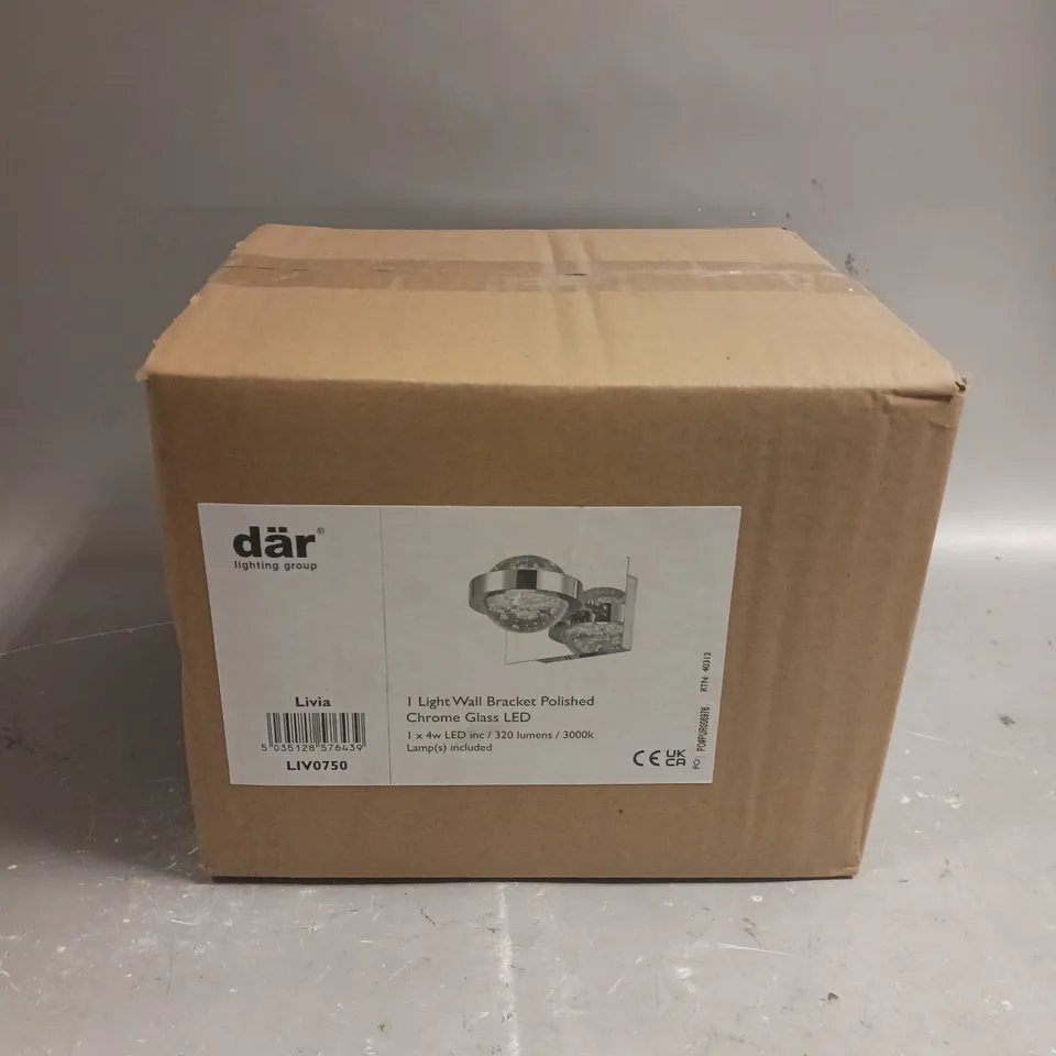 BRAND NEW BOXED DAR LIGHTING LIVIA POLISHED CHROME WALL BRACKET LED