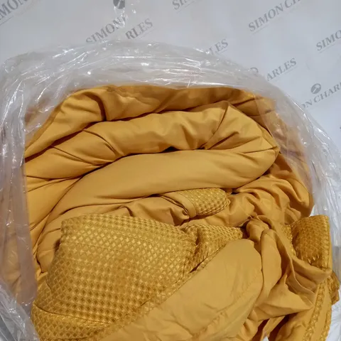SUPERSOFT BY COZEE HOME WAFFLE KNIT FILLED BEDSPREAD, OCHRE, 250X260CM
