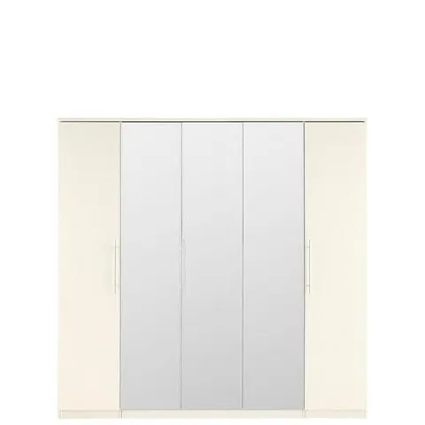 BOXED PRAGUE WHITE 5 DOOR WARDROBE (5 OF 5 BOXES)