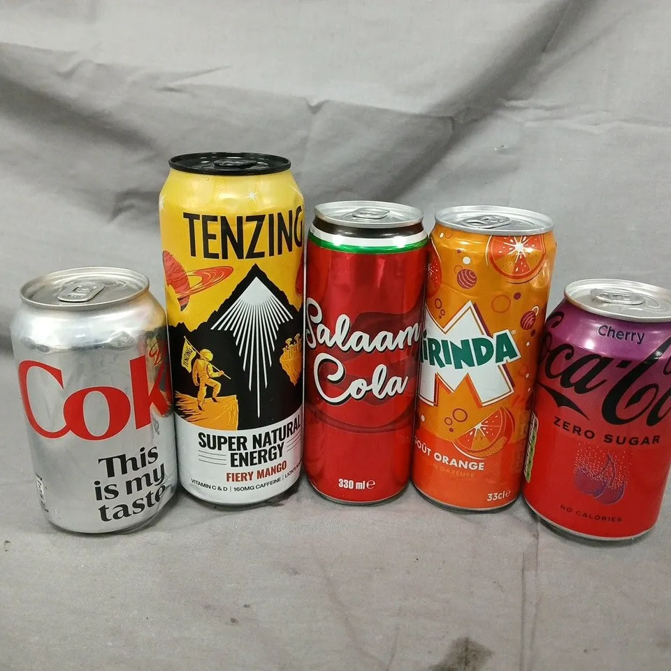 APPROXIMATELY 6 ASSORTED DRINK ITEMS TO INCLUDE COKE CHERRY, DIET COKE AND MIRANDA