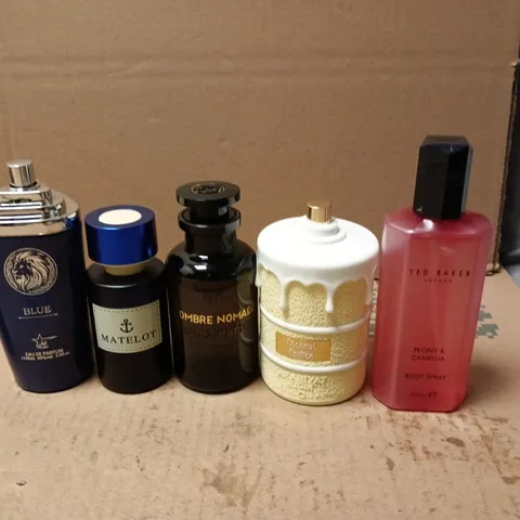 LOT OF 10 ASSORTED EAU DE PARFUMS TO INCLUDE LOUIS VUITTON NOMADE, TED BAKER BODY SPRAY OMNES OMNES 100ML