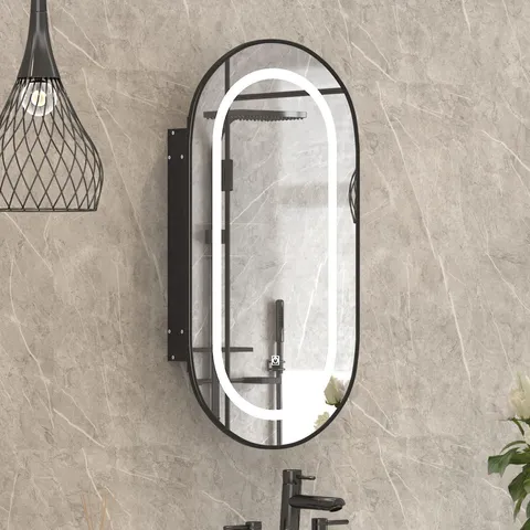 BOXED LED OVAL MEDICINE CABINET MIRROR FOR BATHROOM (1 BOX)