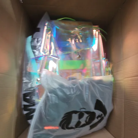 LARGE BOX OF APPROXIMATELY 25 ASSORTED CLOTHING ITEMS IN VARIOUS COLOURS, STYLES AND SIZES - COLLECTION ONLY