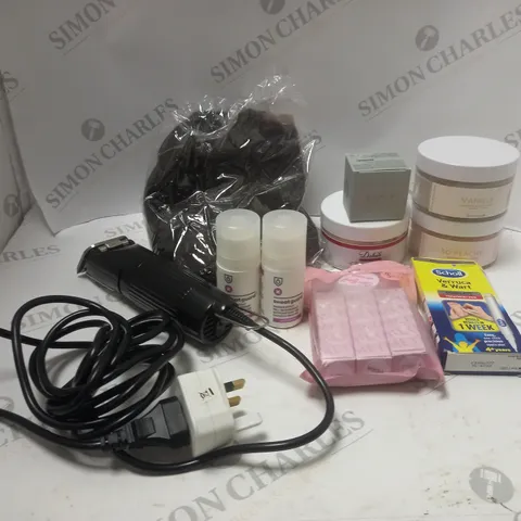 LOT OF ASSORTED COSMETIC ITEMS TO INCLUDE HAIR CLIPPERS, LUMIN AND SWEATGUARD
