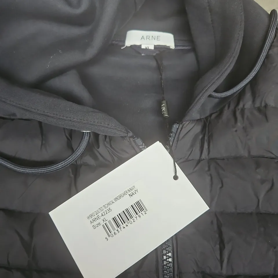 ARNE NAVY PADDED HOODED JACKET – XL